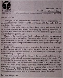 Letter from Federation of Chiropractic Licensing Boards - Copyright – Stock Photo / Register Mark