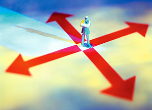 man in a crossroads - Copyright – Stock Photo / Register Mark
